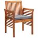 Millwood Pines Modern Dining Chair Patio Dining Chair w/ Cushion Solid Wood Acacia in Gray | Wayfair C5E26231412348A6AEAD1F54566C72C8