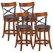 Darby Home Co Laclair Bar Stool Wood/Upholstered in Brown | 38.5 H x 18.5 W x 18.5 D in | Wayfair 3AAD08E6AC7749298130EB3D7E62FEE1