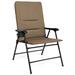 Arlmont & Co. Outdoor Folding Chair Collapsible Enlarged Chair w/ Cup Holder Metal in Brown | 43 H x 26 W x 29.5 D in | Wayfair