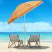 Arlmont & Co. 6.5Ft Beach Umbrella w/ Carry Bag, Outdoor Umbrella w/ Sand Anchor & Tilt Mechanism- Metal in Orange | 78 W x 78 D in | Wayfair