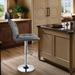 Latitude Run® Ludly Swivel Adjustable Height Bar Stool Leather in Gray | 16 W x 15 D in | Wayfair 8038F8A492F2477BBDD31BD2659B17F9