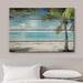 IDEA4WALL - Canvas Prints Wall Art - Tropical Beach w/ Palm Tree On Vintage Wood Background Rustic Home Decoration - 12" X 18" Metal | Wayfair