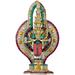 Bungalow Rose Tibetan Buddhist Deity Thousand Armed Avalokiteshvara Metal in Gray/Yellow | 14.5 H x 0.5 W x 15.5 D in | Wayfair