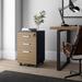 Inbox Zero Galia Lazio Hanging File Cabinet W/3 Lockable Drawers & Wheels Wood in Black | 26 H x 15.7 W x 15.7 D in | Wayfair