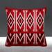 ULLI HOME Akin Abstract Tribal Indoor/Outdoor Throw Pillow Polyester/Polyfill blend in Red | 20 H x 20 W x 4.3 D in | Wayfair Akin_Square_Red_20x20