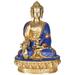 Bungalow Rose (Tibetan Buddhist Deity) Lapis Healing Buddha Metal in Blue/Yellow | 12.3 H x 8.4 W x 5.5 D in | Wayfair