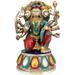 Bungalow Rose Five Headed Hanuman As Eleventh Rudra (Inlay Statue) Metal in Blue/Red/Yellow | 13 H x 8.5 W x 7.5 D in | Wayfair