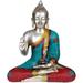 Bungalow Rose Lord Buddha In Vitark Mudra Metal in Yellow | 14 H x 12 W x 7 D in | Wayfair 412979FECEE04DAC924077117E33AAEB