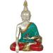 Bungalow Rose Lord Buddha In Bhumisparsha Mudra - Tibetan Buddhist Metal in Blue/Green/Red | 10.5 H x 9 W x 9 D in | Wayfair