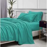 Eider & Ivory™ Premium Rayon From Bamboo 4 Piece Luxury Bed Sheet Set Microfiber/Polyester in Blue | Full | Wayfair