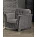 Accent Chair - Rosdorf Park Canny Grey Velvet Fabric Button Tufted Chair Polyester/Fabric in Gray | 35 H x 33 W x 35 D in | Wayfair