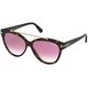 Tom Ford Unisex Adults’ FT0518 52Z 58 Sunglasses, Brown (Avana Scura/Viola Grad e)