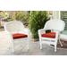 White Wicker Chair With Brick Red Cushion - Set Of 4- Jeco Wholesale W00206_4-C-FS018-CS