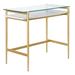 "Eaton 36"" Brass Finish Desk with Faux Marble Shelf - Hudson & Canal OF1087"