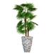 Vintage Home Artificial Faux Real Touch 5.09 Ft Palm Tree In Planter - Green - 61" Tall