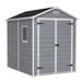 Keter Manor Durable Resin Outdoor Storage Shed With Floor for Patio Furniture and Tools, Grey