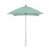 California Umbrella 6' Sq. Aluminum Frame, Fiberglass Rib Patio Umbrella, Push Open, Anodized Sliver Finish, Sunbrella Fabric