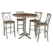 36" Round Extension Dining Table With 4 X-back Bar Height Stools - Set of 5 Pieces