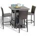 Napa Pub Table Set with Barstools 5 Piece Outdoor Wicker Patio Furniture