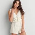 American Eagle Outfitters Pants & Jumpsuits | American Eagle Boho Lace Surplice Romper Ivory | Color: Cream/White | Size: S