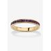 Women's Yellow Gold Plated Simulated Birthstone Eternity Ring by PalmBeach Jewelry in February (Size 10)