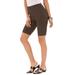 Plus Size Women's Essential Stretch Bike Short by Roaman's in Chocolate (Size L) Cycle Gym Workout