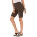 Plus Size Women's Essential Stretch Bike Short by Roaman's in Chocolate (Size 1X) Cycle Gym Workout