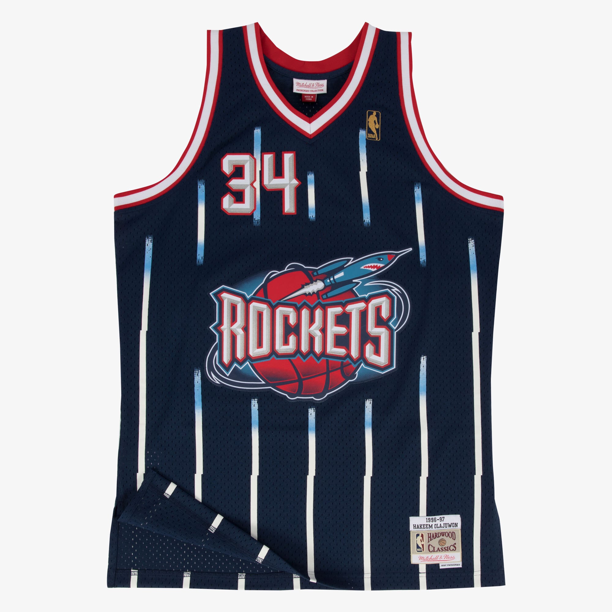 Maillot Swingman Extérieur Houston Rockets 1996-97 Mitchell & Ness – Noir – Hakeem Olajuwon - Homme Taille: S