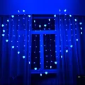 Guirxiété lumineuse LED pour rideau de fenêtre style cœur lumières gibles pour mariage fête Leon