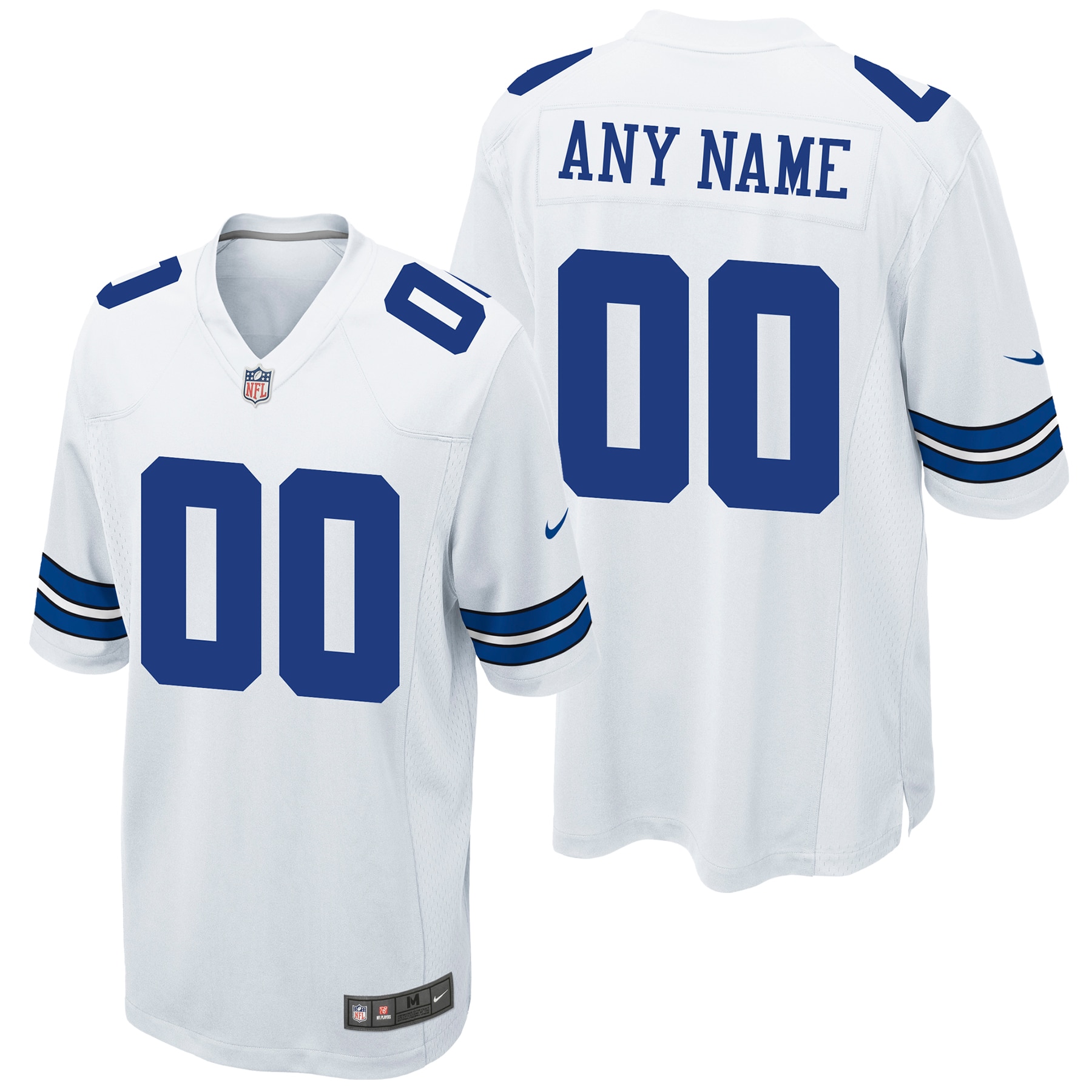 Dallas Cowboys Nike Game Auswärtstrikot - Weiß - Personalisiert - Herren Image