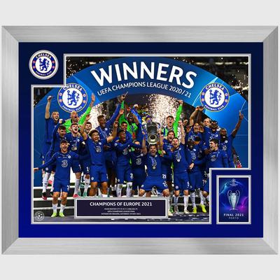 Chelsea UCL 2021 Champions Celebration Gerahmter Druck – 50,8 x 40,6 cm Image