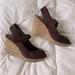 American Eagle Outfitters Shoes | American Eagle Brown Suede Wedge Shoes | Color: Brown | Size: 6.5