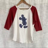 Disney Tops | Disney Parks Patriotic Mickey Raglan Tee | Color: Blue/Red | Size: M