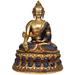 Exotic India Tibetan Buddhist Deity- Lapis Buddha Of Healing Metal in Blue/Yellow | 17.5 H x 13 W x 11 D in | Wayfair ZAV23