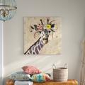 Indigo Safari 'Klimt Giraffe II' Painting on Canvas in Brown/Green | 13.75 H x 13.75 W x 0.75 D in | Wayfair E96A87267BCB4EB4955C3223E0BDA8D6