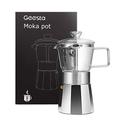 GEESTA Premium Crystal Glass-Top Stovetop Espresso Moka Pot - 9 Cup - Coffee Maker