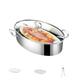 Stainless Steel Fish Steamer, Multi-Use Oval Roasting Cookware, Pasta Pot/Stockpot, with Rack, for Steaming Fish, Boiling Soup, Roast Turkey