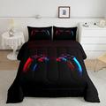 Teens Boys Gamer Duvet Black Gaming Bedding Set Video Game Gamepad Duvet Set Console Game Controller Comforter Set 1 Comforter with 2 Pillowcase (Double, 3Pcs)