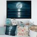 East Urban Home Super Moon over the Sea I - Photograph on Canvas Metal in Blue/White | 30 H x 40 W x 1.5 D in | Wayfair