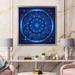 East Urban Home Neon Deep Blue Horoscope Circle w/ Zodiac Signs - Graphic Art on Canvas Canvas, Wood in White | 36 H x 36 W x 1.5 D in | Wayfair