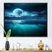 East Urban Home Romantic Moon over Deep Blue Sea II - Photograph on Canvas Metal in Black/Blue | 30 H x 40 W x 1.5 D in | Wayfair