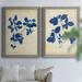 Red Barrel Studio® Indigo Leaf Study VPremium Framed Canvas - Ready To Hang Canvas in Blue/Indigo/Pink | 37.5 H x 55 W x 1.5 D in | Wayfair