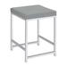 Ivy Bronx Cydney Metal Vanity Stool Faux Leather/Upholstered/Leather/Metal in Gray | 19 H x 14.75 W x 14.75 D in | Wayfair