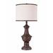 Canora Grey Metal Finish Traditional Table Lamp w/ Ivory Linen Shade Metal in White | 25 H x 10 W x 8 D in | Wayfair