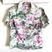 Columbia Tops | Columbia Short Sleeve Button Down Shirt Large | Color: Green/Pink | Size: L