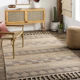 Ardee 6' x 9' Handmade Jute Moroccan Jute Tan/Gray Area Rug - Hauteloom