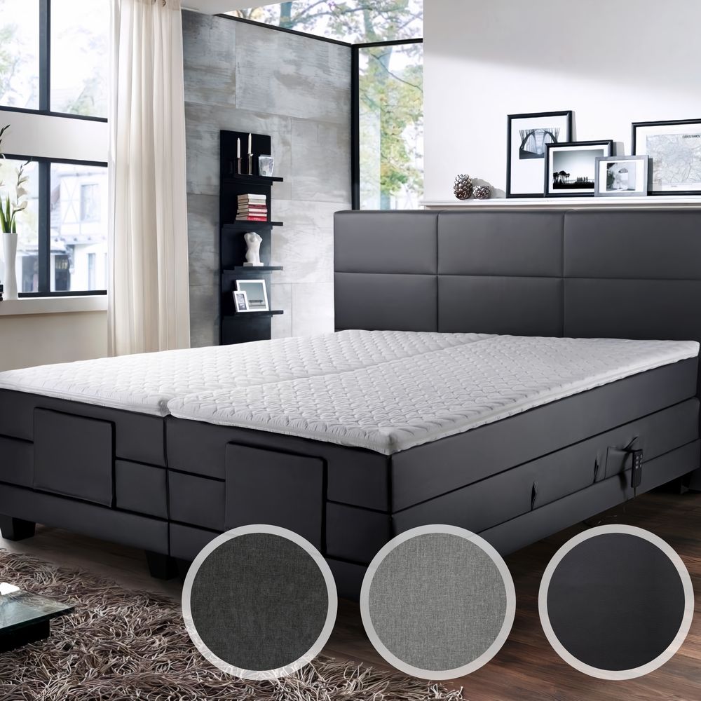 Winkle »Doris« Boxspringbett Box-Starr / 180x200 cm / ohne Matratzen / Stoff Grau 9147 Image