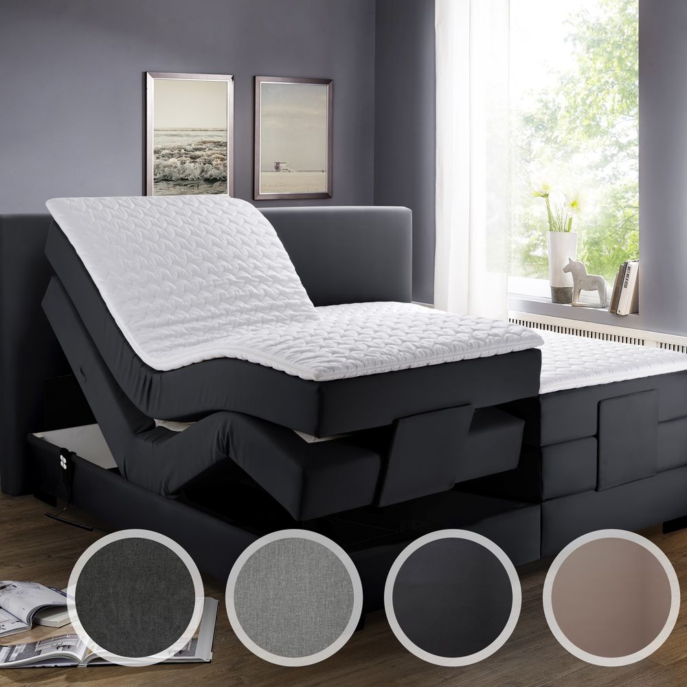 Winkle »Aragon« Boxspringbett Bettkasten / 160x200 cm / H2/H3 / Stoff Grau 9147 Image