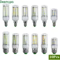 Lampe LED 220V E27 E14 10 pièces/lot ampoule de maïs LED 24 36 48 56 69 72Led lustre éclairage