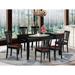 East West Furniture 7 Piece Dining Furniture Set- of a Rectangle Kitchen Table and 6 Faux Leather Dining Chairs, Black